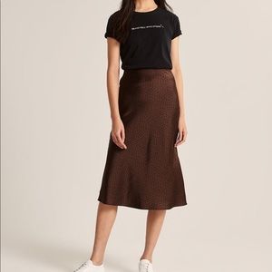 Silky midi skirt